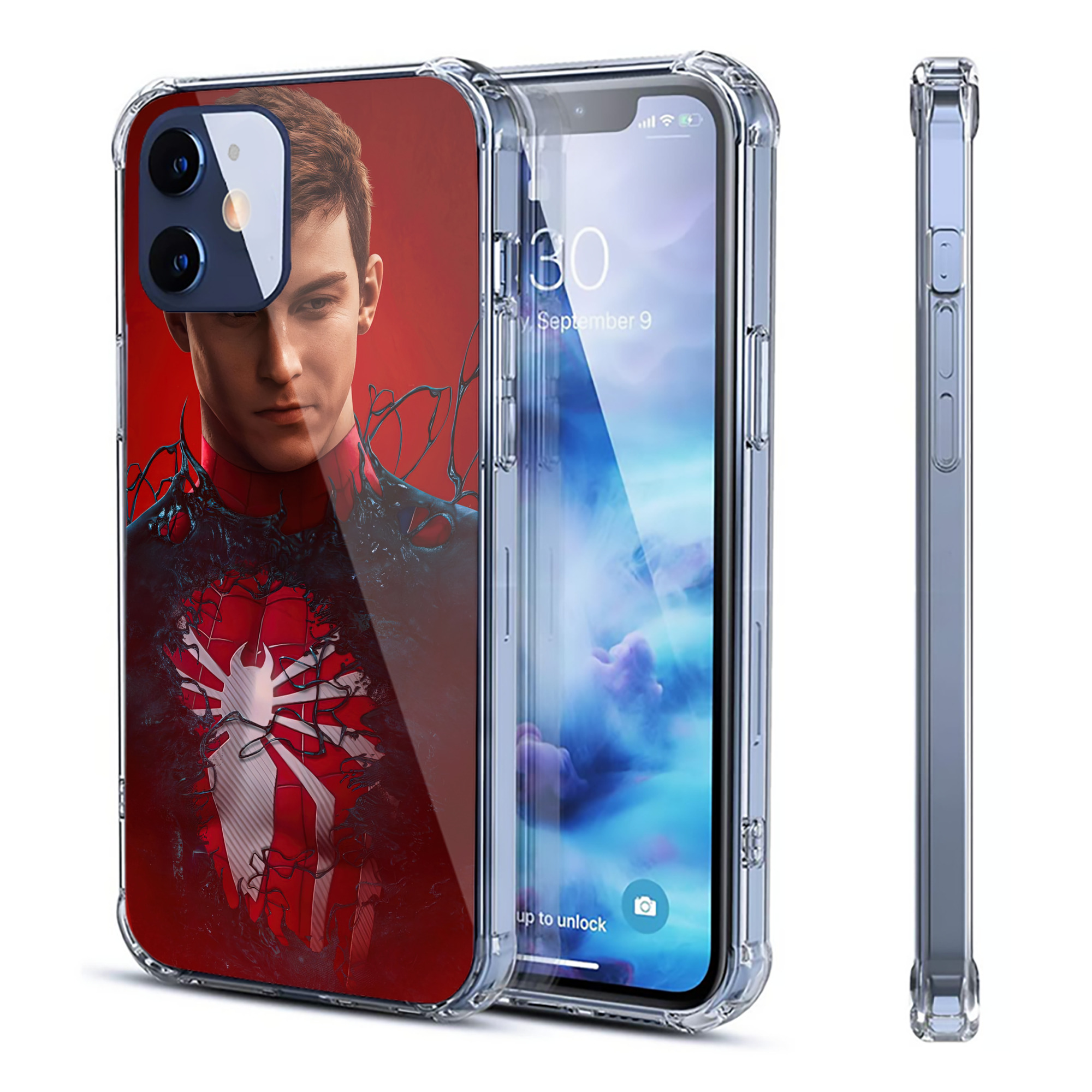 （画像用） Spider Man スパイダーマン 【iPhone 12シリーズ対応】透明スマホケース（クリアソフトケース）